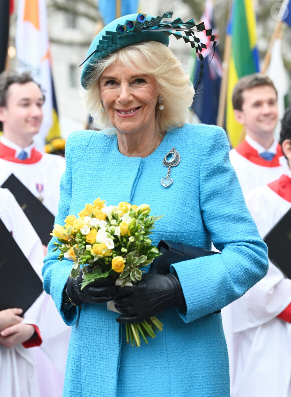 Camilla Parker Bowles, reine consort d'Angleterre - La famille royale britannique et les invités assistent au service de célébration de la Journée du Commonwealth à l'abbaye de Westminster de Londres, Royaume Uni, le 11 mars 2024.