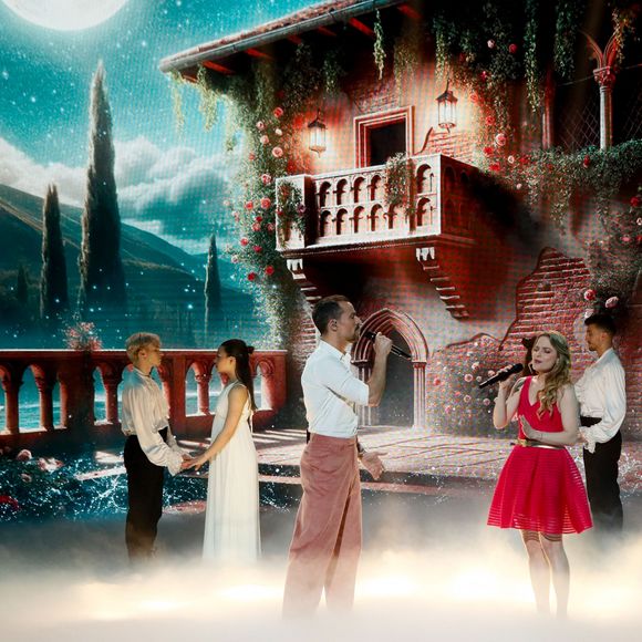 Exclusif - Damien Sargue, Cécilia Cara - Enregistrement de l'émission "La grande soirée des comédies musicales", présentée par E.Gossuin et H.Segara et diffusée le 26 mars sur W9 © Christophe Clovis / Bestimage