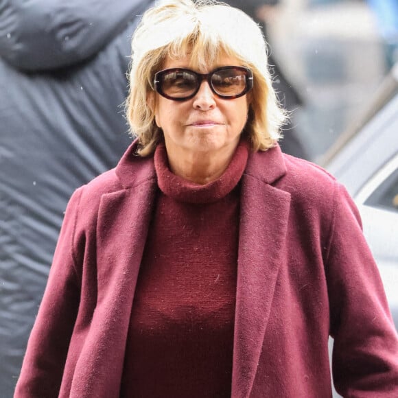 Danièle Thompson - Obsèques de Frédéric Mitterrand en l'Église Saint-Thomas d'Aquin à Paris. Le 26 mars 2024. © Moreau-Jacovides / Bestimage