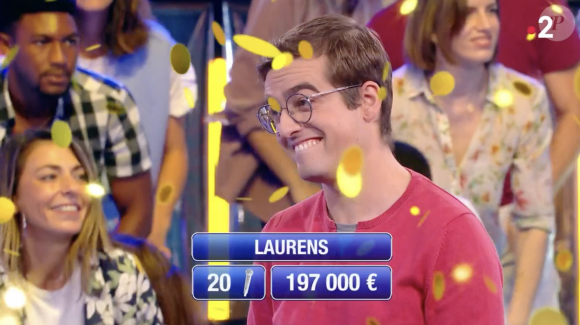 Laurens grossit sa cagnotte de 20 000 euros et termine l'émission avec 197 000 euros de gains. "N'oubliez pas les paroles", France 2