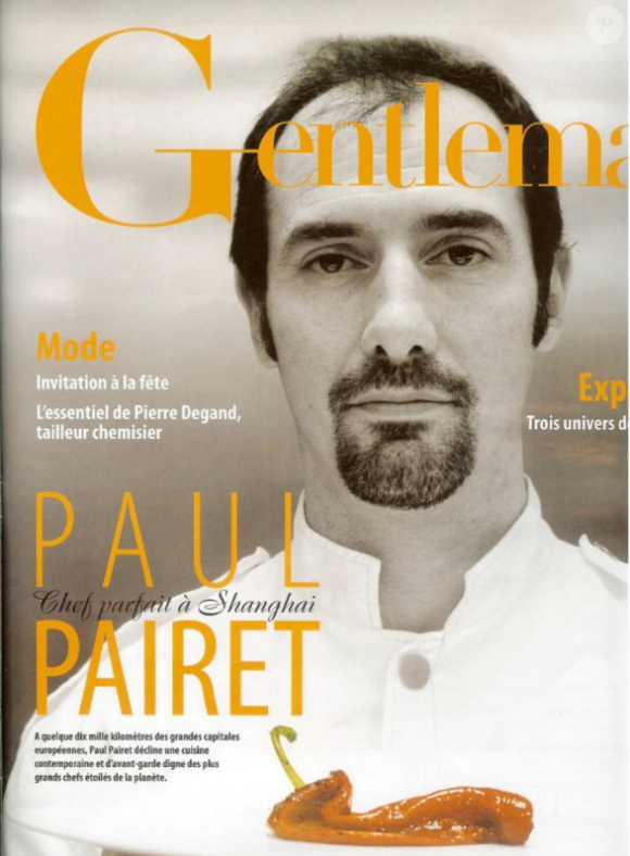 Paul Pairet en couverture du magazine "Gentleman" en 2013... sans sa casquette et méconnaissable !