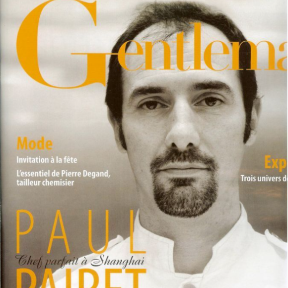 Paul Pairet en couverture du magazine "Gentleman" en 2013... sans sa casquette et méconnaissable !