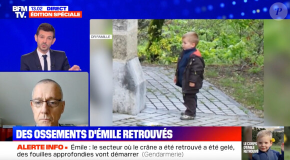 A partir des os du garçon de 2 ans et demi, il serait possible de déterminer la cause de sa mort.
François Daoust, l'ex-directeur de l'IRGCN et du pôle judiciaire de la gendarmerie au micro de BFMTV pour se livrer sur la rapide identification du corps d'Emile.