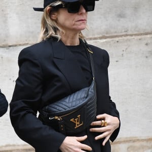 Marina Foïs - Sortie des obsèques de Jean-Yves Le Fur en l'église Saint-Roch à Paris, le 6 avril 2024. 