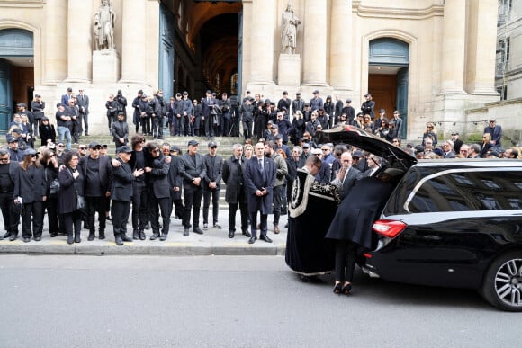Sortie des obsèques de Jean-Yves Le Fur en l'église Saint-Roch à Paris, le 6 avril 2024. © Jacovides / Moreau / Bestimage 