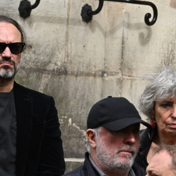 Vincent Perez - Sortie des obsèques de Jean-Yves Le Fur en l'église Saint-Roch à Paris, le 6 avril 2024. 