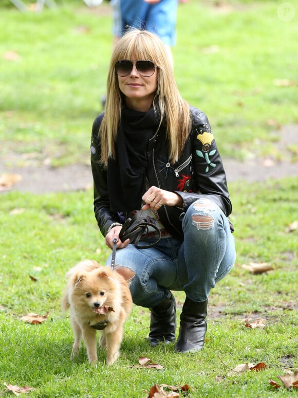 Heidi Klum au parc à Los Angeles, CA, USA le 08 février 2014. Photo by XPosure/ABACAPRESS.COM