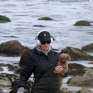 Katy Perry enceinte se promène sur la plage avec son chien Nugget à Los Angeles, CA, USA le 20 mars 2020. Photo by Splash News/ABACAPRESS.COM