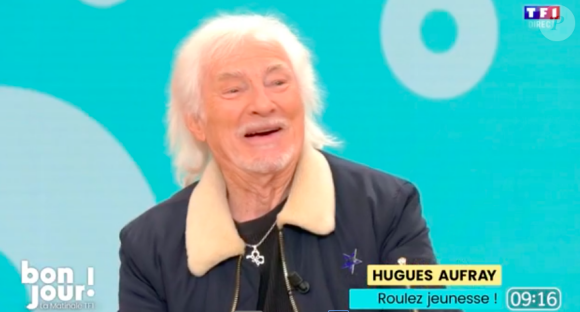 Sur le plateau de l'émission Bonjour TF1, le chanteur s'est confié sur son mariage avec Murielle.
Hugues Aufray sur le plateau de l'émission Bonjour TF1.