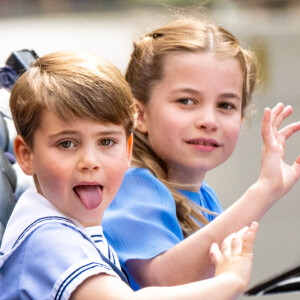 Princess Charlotte and Prince Louis during 2022 Trooping the Colour celebrations, marking the monarch's official birthday and her 70 year Jubilee, in London, UK on June 2, 2022. Photo by Mischa Schoemaker/ABACAPRESS.COM