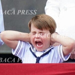 Le Prince Louis réagit sur le balcon du Palais de Buckingham, pour voir le défilé aérien du Jubilé de Platine, le premier jour des célébrations du Jubilé de Platine, Londres, Royaume-Uni, le 2 juin 2022, alors que la Reine célèbre son anniversaire officiel, le premier jour des célébrations du Jubilé de Platine. Photo par Aaron Chown/PA Wire/ABACAPRESS.COM