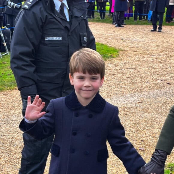 Le prince Louis lors de la messe de Noël à l'église St Mary Magdalene à Sandringham, Norfolk, Royaume-Uni, le 25 décembre 2022. Photo par Lesley Yearley/Geoff Robinson Photography/Splash News/ABACAPRESS.COM