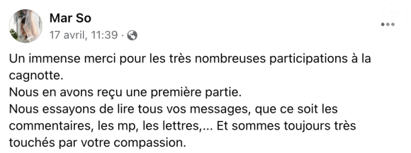 Prions pour Émile, page Facebook
