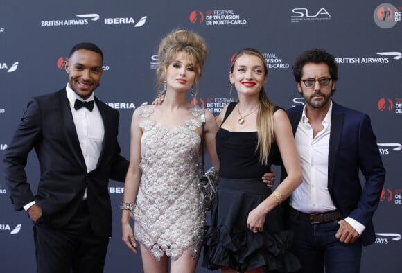 Benjamin Douba-Paris, Catherine Davydzenka, Lou ladegaillerie, Frederic Diefenthal sur le tapis rouge du photocall de la cérémonie d'ouverture du 62ème Festival de Télévision de Monte-Carlo, à Monaco, le 16 juin 2023. © Denis Guignebourg/BestImage