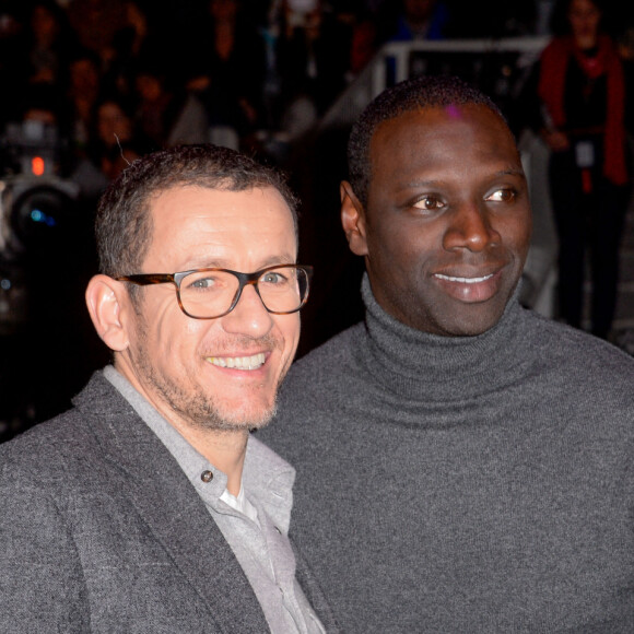 Dany Boon et Omar Sy lors de la cérémonie d'ouverture du 20e Festival du film de comédie de l'Alpe d'Huez, à l'Alpe d'Huez, en France, le 17 janvier 2016. Photo par Julien Reynaud/APS-Medias/ABACAPRESS.COM