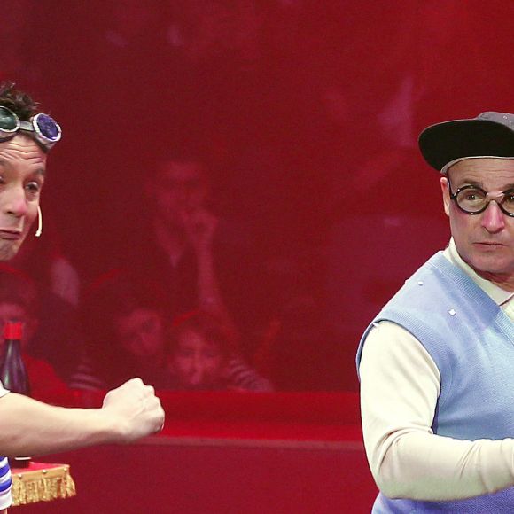 Vincent Lagaf présente un spectacle avec Gilbert et Lucien Gruss lors du Gala du 30e anniversaire du cirque Arlette Gruss à Bordeaux, France, le 16 janvier 2015. Photo par Patrick Bernard/ABACAPRESS.COM