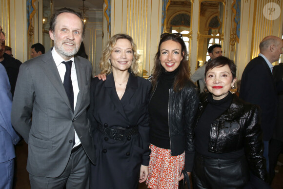 Exclusif - Jean-Marc Dumontet (Président des Molières), Caroline Vigneaux (Humoriste qui présentera la cérémonie des Molières) et guest - Réception en l'honneur des nommés aux Molières au Ministère de la Culture à Paris, France, le 25 Avril 2024. La cérémonie récompensant le monde du théâtre aura lieu le 6 mai 2024 aux Folies Bergère. © Bertrand Rindoff / Bestimage 