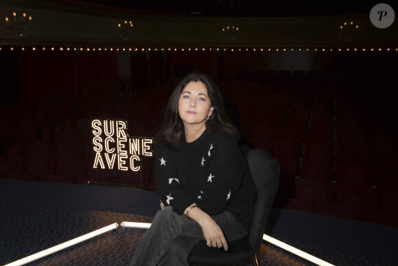 Exclusif - Cristiana Reali lors du tournage de l'émission "Sur scène avec" au théâtre des Bouffes Parisiens à Paris le 2 mai 2024. © Jack Tribeca / Bestimage