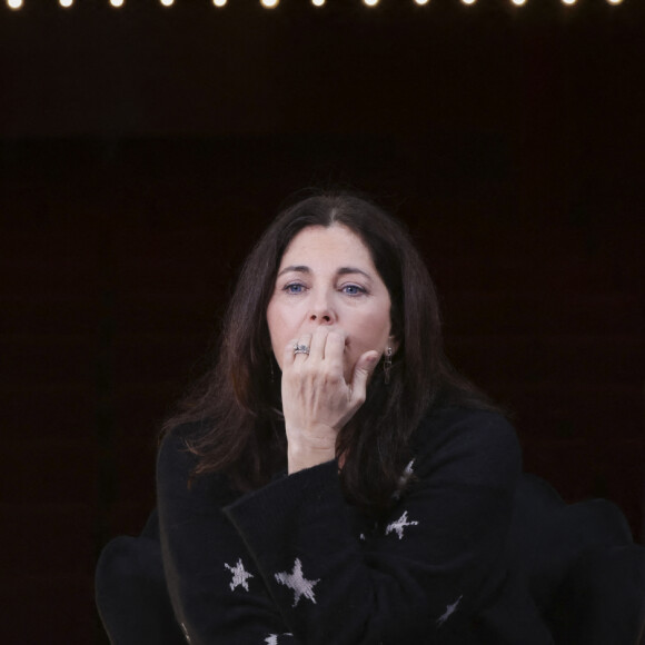 Exclusif - Cristiana Reali lors du tournage de l'émission "Sur scène avec" au théâtre des Bouffes Parisiens à Paris le 2 mai 2024. © Jack Tribeca / Bestimage