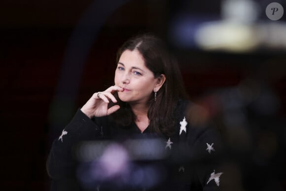 Exclusif - Cristiana Reali lors du tournage de l'émission "Sur scène avec" au théâtre des Bouffes Parisiens à Paris le 2 mai 2024. © Jack Tribeca / Bestimage