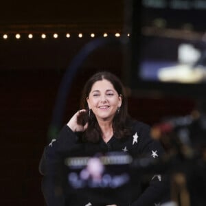 Exclusif - Cristiana Reali lors du tournage de l'émission "Sur scène avec" au théâtre des Bouffes Parisiens à Paris le 2 mai 2024. © Jack Tribeca / Bestimage