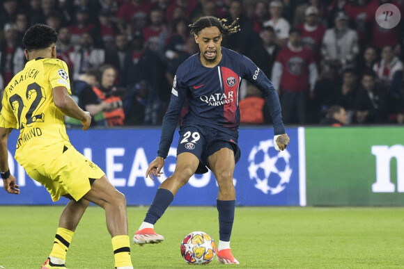 Bradley Barcola (PSG) - Demi-finale retour de Ligue des champions entre le PSG face au Borussia Dortmund (0-1) au Parc des Princes à Paris le 7 mai 2024.