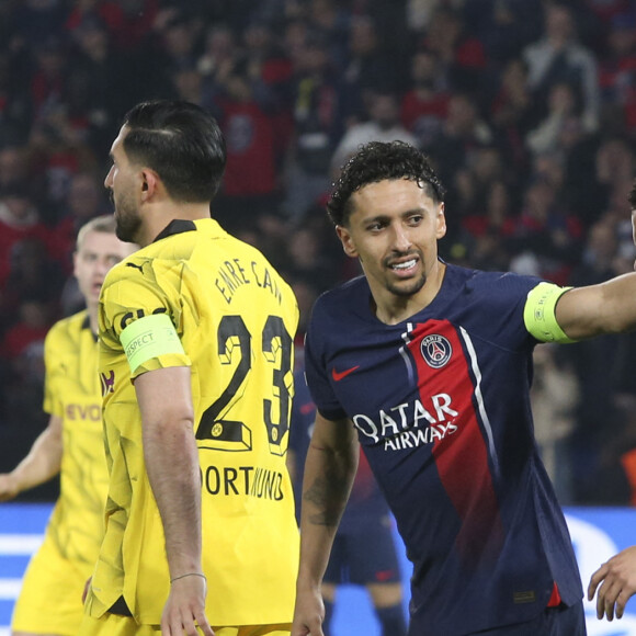 Marquinhos (PSG) - Warren Zaire-Emery (PSG) - Demi-finale retour de Ligue des champions entre le PSG face au Borussia Dortmund (0-1) au Parc des Princes à Paris le 7 mai 2024.