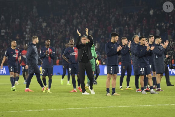 Deception Paris Saint Germain - Luis Enrique (PSG) - Kylian Mbappe (PSG) - Ousmane Dembele (PSG) - Nuno Mendes (PSG) - Goncalo Ramos (PSG) - Warren Zaire-Emery (PSG) - Demi-finale retour de Ligue des champions entre le PSG face au Borussia Dortmund (0-1) au Parc des Princes à Paris le 7 mai 2024.