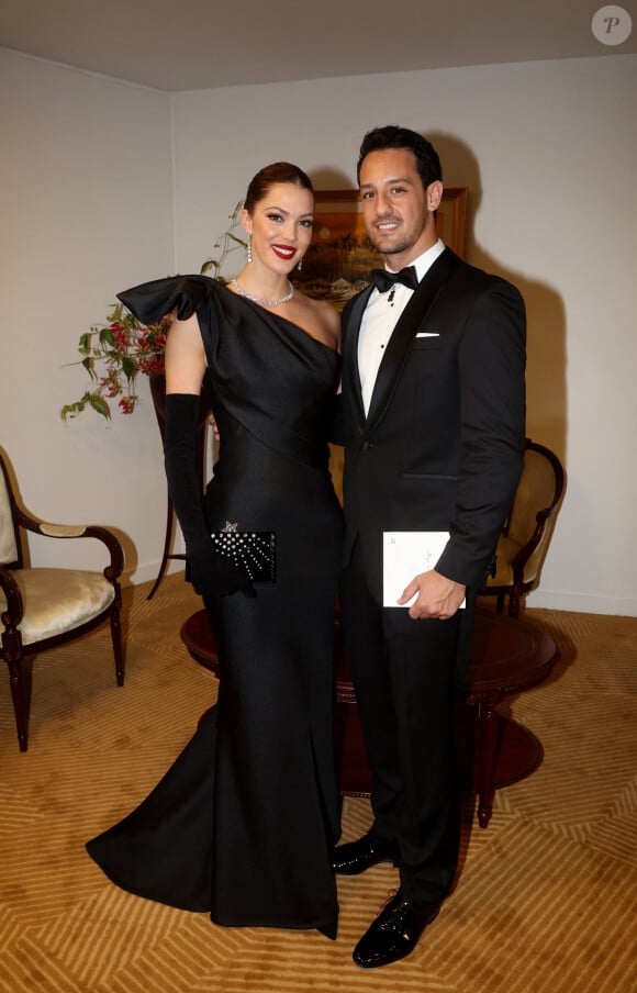 Exclusif - Iris Mittenaere et son compagnon Diego El Glaoui - Dîner de gala organisé par la Fondation "Children of Africa" à l'initiative de Madame D.Ouattara, Première Dame de Côte d'Ivoire et Présidente fondatrice de "Children of Africa" au Sofitel Ivoire à Abidjan. Le 1er Mars 2024 © Dominique Jacovides / Bestimage