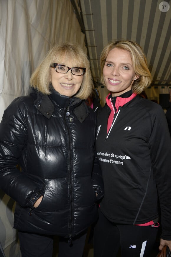 Mireille Darc et Sylvie Tellier - La 30ème édition de la Course du Coeur, au départ de Place Joffre à Paris, le 30 mars 2016. © Guirec Coadic/Bestimage