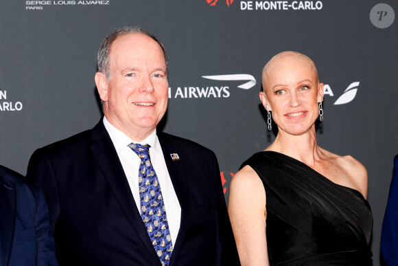 Le prince Albert II de Monaco et Jeanette Larsson sur le tapis rouge du photocall de la cérémonie d'ouverture du 62ème Festival de Télévision de Monte-Carlo, à Monaco, le 16 juin 2023. © Claudia Albuquerque/BestImage 