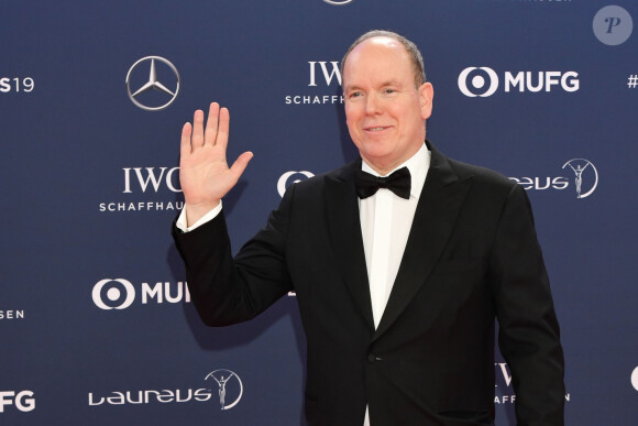 Dans une émission surprise ! 
Le prince Albert II de Monaco - Les célébrités posent sur le tapis rouge lors de la soirée des "Laureus World sports Awards" à Monaco le 18 février, 2019 