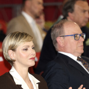 Le prince Albert II de Monaco et la princesse Charlène de Monaco lors de la remise des prix de l'Exposition Canine Internationale 2024, organisée par la Société Canine de Monaco et le Monaco Kennel Club, dans le quartier de Fonvieille. Monaco, le 4 mai 2024. © Claudia Albuquerque/Bestimage 