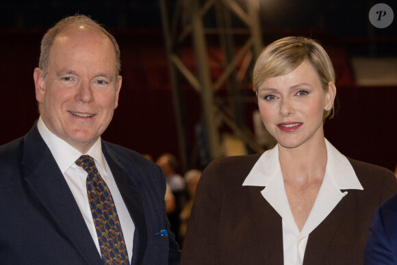 Le prince Albert II de Monaco et la princesse Charlène de Monaco lors de la remise des prix de l'Exposition Canine Internationale 2024, organisée par la Société Canine de Monaco et le Monaco Kennel Club, dans le quartier de Fonvieille. Monaco, le 4 mai 2024. © Olivier Huitel/Pool Monaco/Bestimage 