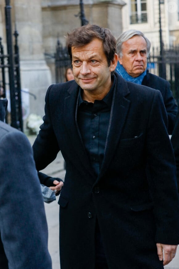 Laurent Mariotte - Sorties des obsèques de Jean-Pierre Pernaut en la Basilique Sainte-Clotilde à Paris le 9 mars 2022. © Christophe Clovis / Bestimage  