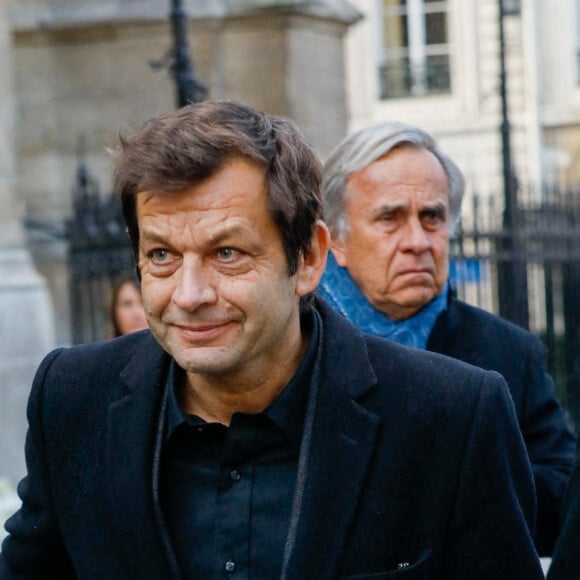 Laurent Mariotte - Sorties des obsèques de Jean-Pierre Pernaut en la Basilique Sainte-Clotilde à Paris le 9 mars 2022. © Christophe Clovis / Bestimage  