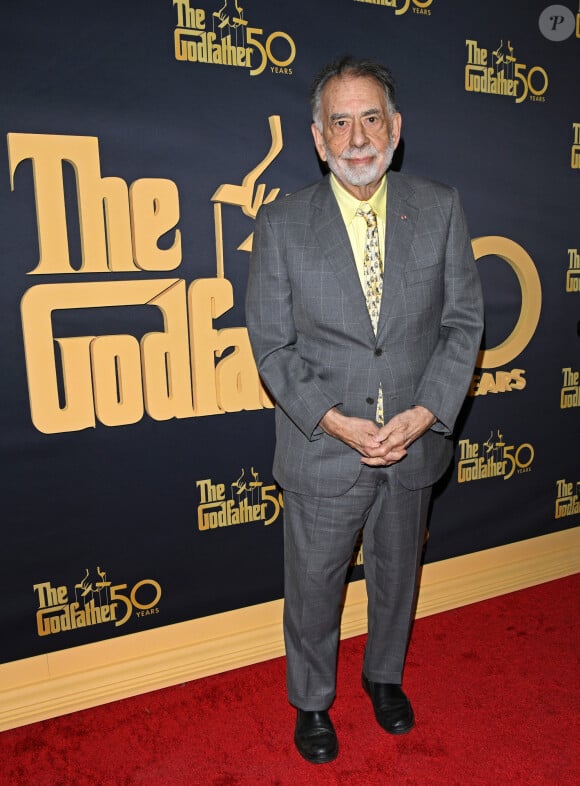 Francis Ford Coppola au photocall de la soirée du 50ème anniversaire du film culte "The Godfather" à Los Angeles, le 22 février 2022. 