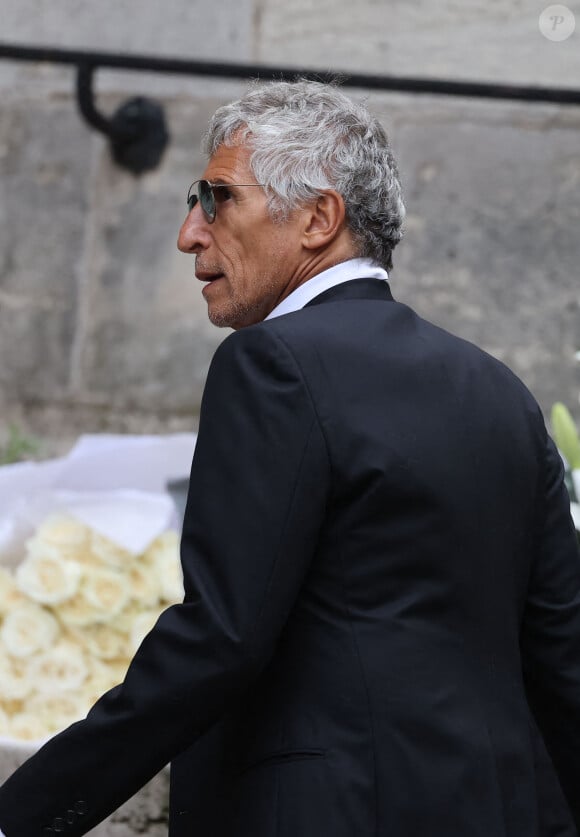 Nagui - Arrivées des célébrités aux obsèques de Jane Birkin en l'église Saint-Roch à Paris. Le 24 juillet 2023 © Jacovides-KD Niko / Bestimage