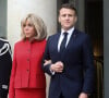 Ils ont bien entendu été recus par le couple présidentiel.
Le président français Emmanuel Macron et sa femme la Première Dame Brigitte Macron accueillent le président chinois et sa femme la Première Dame pour un entretien bilatéral au palais présidentiel de l'Elysée à Paris, France, le 6 mai 2024, dans le cadre de la visite officielle du président chinois en France. © Stéphane Lemouton/Bestimage 