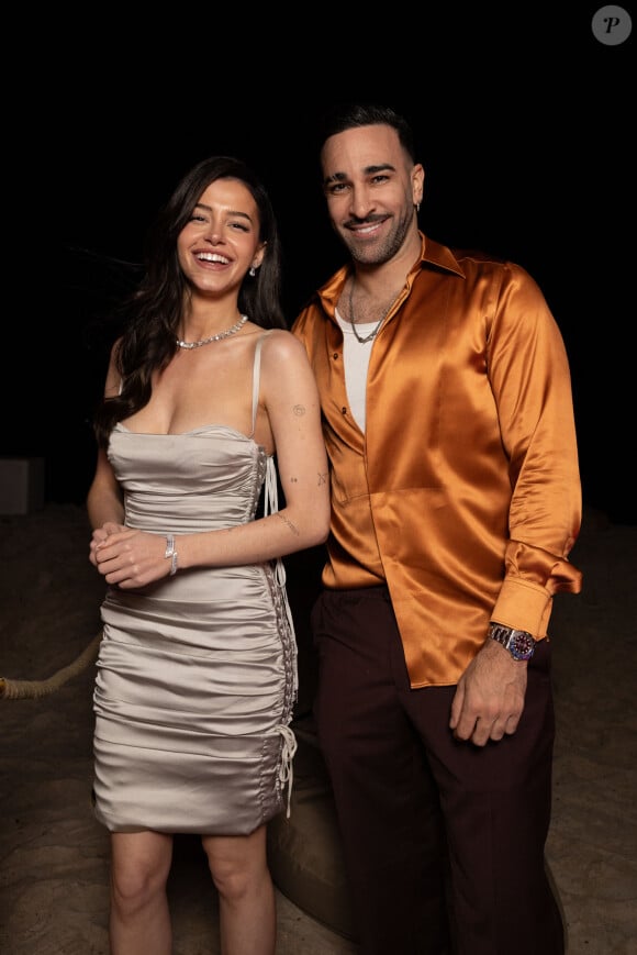 Adil Rami, Lea Elui, - Soirée sur la plage Magnum lors du 77ème Festival International du Film de Cannes, France, le 16 mai 2024. © Jeremy Melloul / Magnum Cannes via Bestimage   