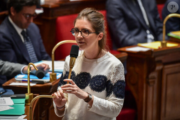 La ministre déléguée à l'égalité entre les femmes et les hommes, Aurore Bergé, s'exprime lors d'une séance de questions au gouvernement à l'Assemblée nationale à Paris, le 14 mai 2024. Firas Abdullah/ABACAPRESS.COM