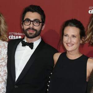 Eux qui s'affichent rarement ensemble mais qui ont été vus complices aux César 2016.
Noémie Saglio, son compagnon, Camille Cottin, Eloïse Lang - Photocall lors de la 41ème cérémonie des Cesar au théâtre du Châtelet à Paris, le 26 février 2016. © Borde-Jacovides/Bestimage 