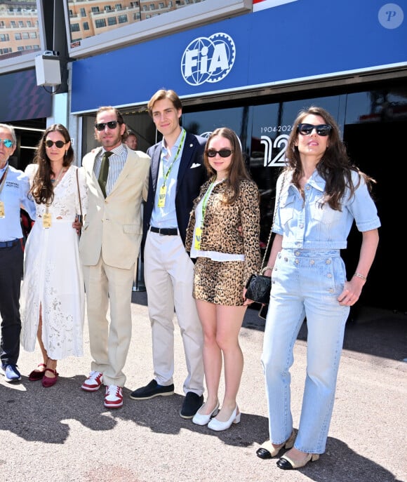 Tatiana Santo Domingo, Andréa Casiraghi, Ben-Sylvester Strautmann, la princesse Alexandra de Hanovre et Charlotte Casiraghi durant la journée des qualifications du 81ème Grand Prix de Formule 1 de Monaco, le 25 mai 2024. © Bruno Bebert/Bestimage 