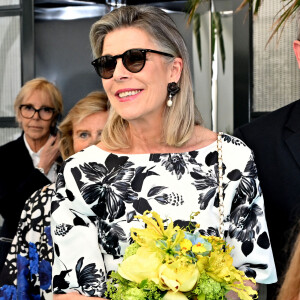 Le prince Albert II de Monaco et la princesse Caroline de Hanovre - Le 55ème Concours International de Bouquets à Monaco, le 4 avril 2024. L'exposition des compositions florales réalisées par des amateurs ou des professionnels de toute l'Europe était installée au Yacht Club de Monaco sur le port de la Principauté. Le Garden Club de Monaco, organisateur du concours présidé par S.A.R. la princesse Caroline de Hanovre, avait choisi comme thème : " Mers et Océans ". Il y avait 6 catégories, les voiliers d'époque, le récif coralien, un filet de pêche, une tempête en mer, la banquise ou l'iceberg, le déjeuner à bord (décor de table), et dans la catégorie jeunes, la plage. Monaco, le 4 mai 2024. © Bruno Bebert/Bestimage