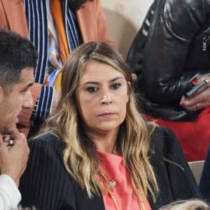 Marion Bartoli et son mari Yahya Boumediene - Célébrités dans les tribunes des Internationaux de France de tennis de Roland Garros 2024 à Paris le 27 mai 2024. © Moreau-Jacovides/Bestimage