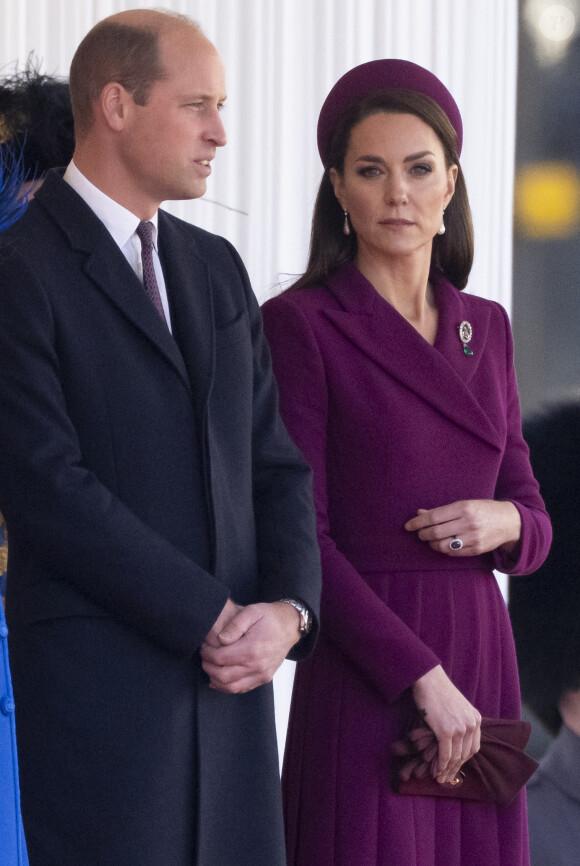 Le prince William, prince de Galles, et Catherine (Kate) Middleton, princesse de Galles - La famille royale et le gouvernement du Royaume Uni lors de la cérémonie d'accueil du président de l'Afrique du Sud, en visite d'état à Londres, Royaume Uni, le 22 novembre 2022. 