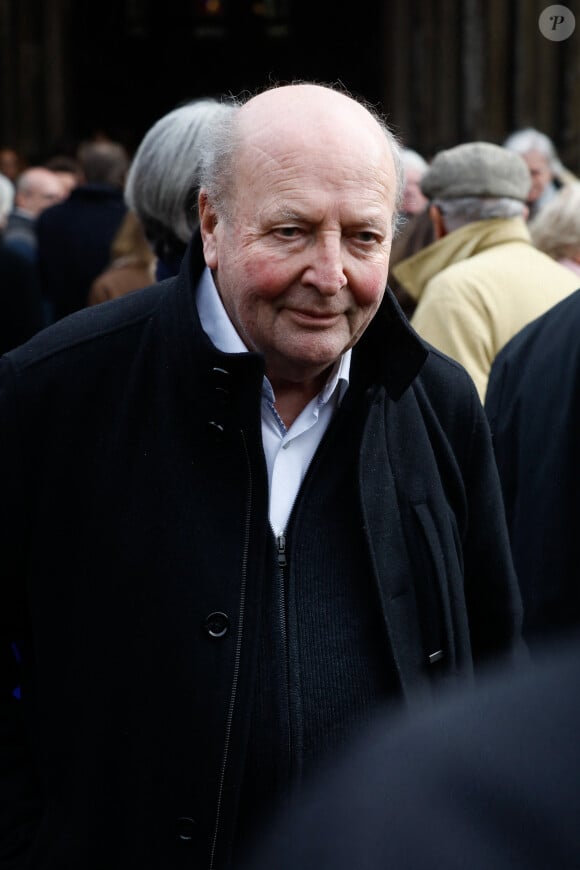 Dominique Jamet - Sorties des obsèques de Philippe Tesson en l'église Saint-Germain des-Prés à Paris le 10 février 2023. © Christophe Clovis / Bestimage 