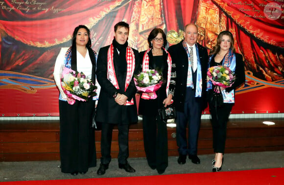 Louis Ducruet et sa femme Marie, la princesse Stéphanie de Monaco, le prince Albert II et Camille Gottlieb lors de la remise de prix de la 46ème édition du festival international du cirque de Monte-Carlo. © Jean-François Ottonello / Nice Matin via Bestimage