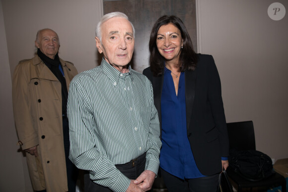 Exclusif - Anne Hidalgo - Charles Aznavour en concert à l'Accorhotels Arena (POPB Bercy) à Paris. Le 13 décembre 2017 © Cyril Moreau / Bestimage 