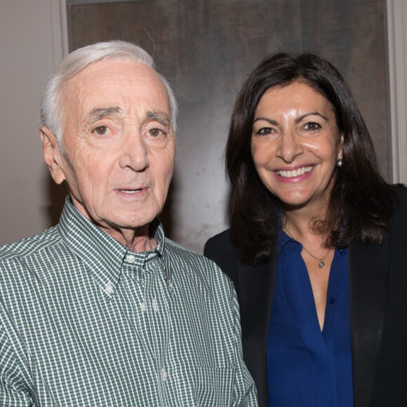 Exclusif - Anne Hidalgo - Charles Aznavour en concert à l'Accorhotels Arena (POPB Bercy) à Paris. Le 13 décembre 2017 © Cyril Moreau / Bestimage 